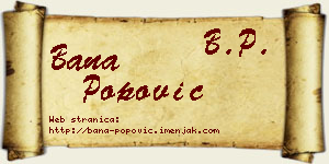 Bana Popović vizit kartica